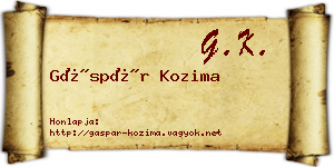 Gáspár Kozima névjegykártya